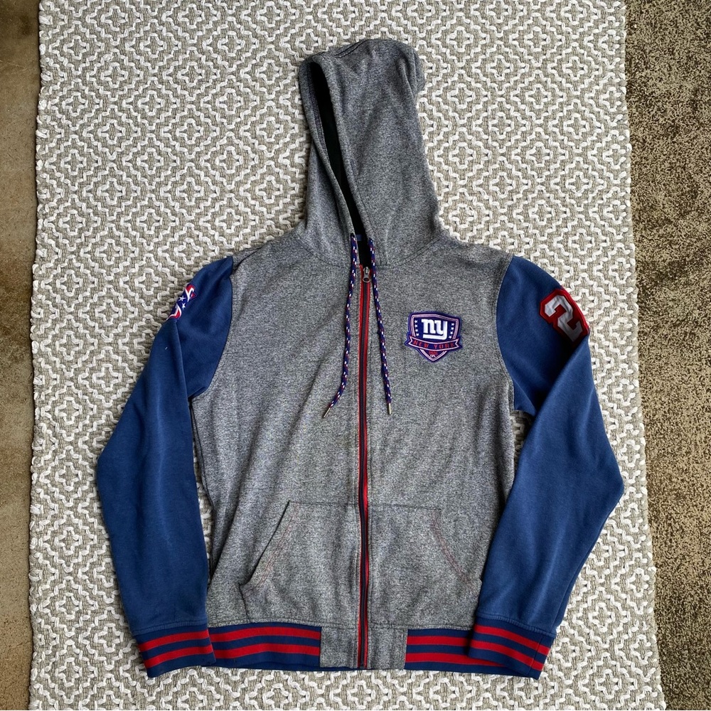 NEW YORK GIANTS NFL Apparel Varsity-style Full-zip Hooded Jacket Size Large
